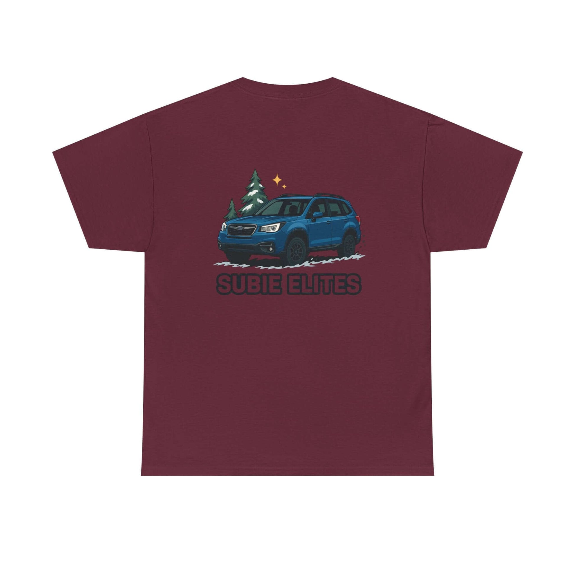 Subie Elites Tee — Blue Forester Graphic T-Shirt (Holiday/Outdoors)
