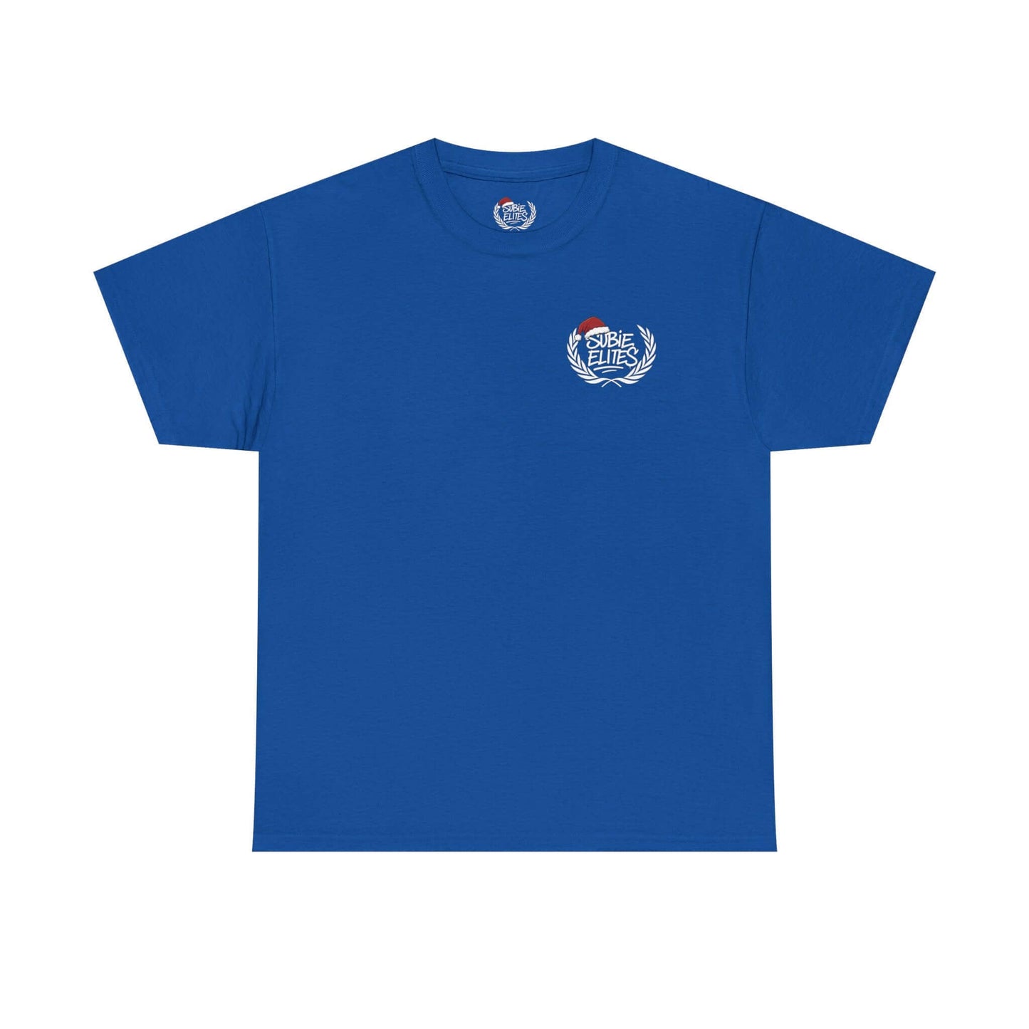 Subie Elites T-Shirt —WRX/STI Car Club Graphic Tee in blue with emblem on the chest.