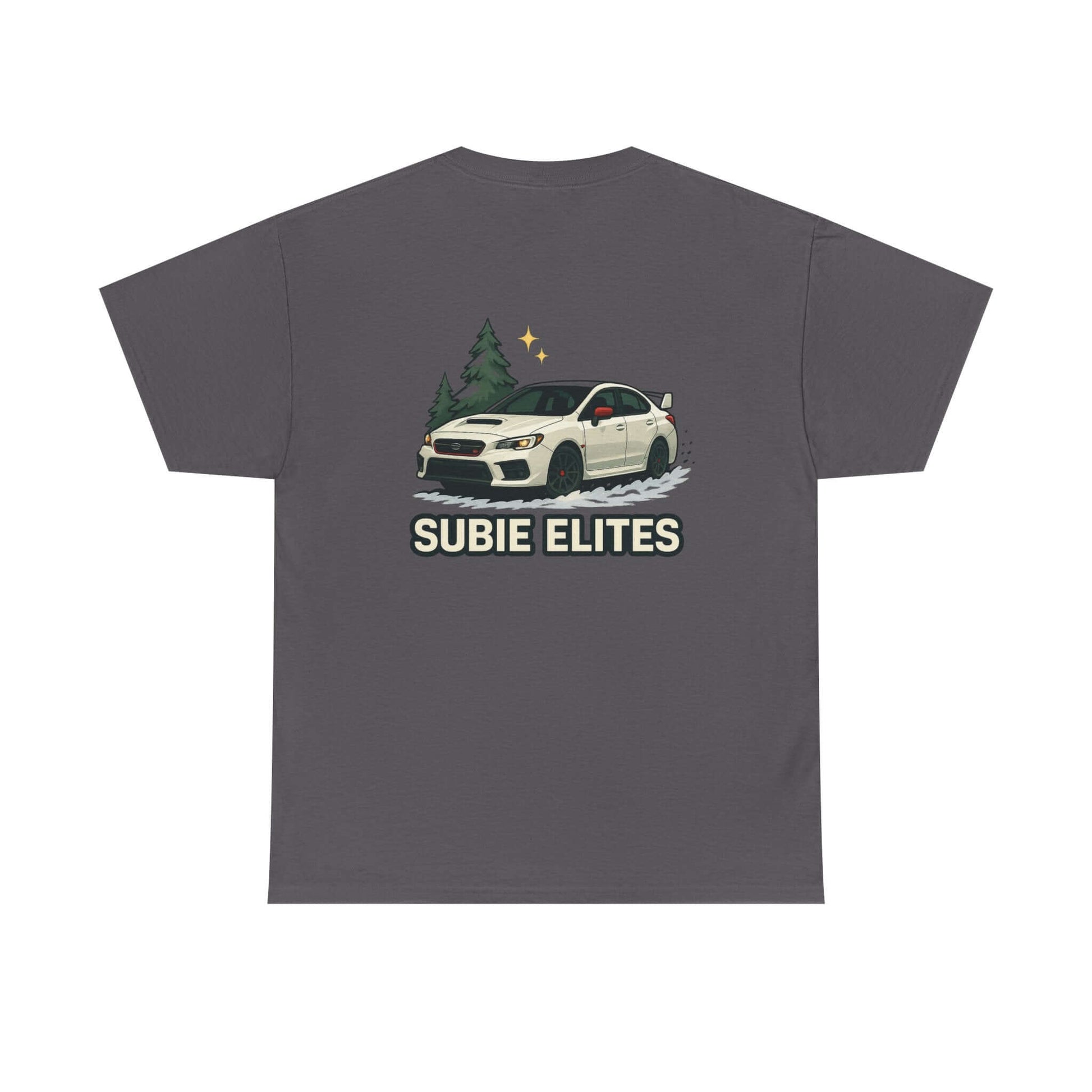 Subie Elites T-Shirt —WRX/STI Car Club Graphic Tee featuring a Subaru illustration on the back.