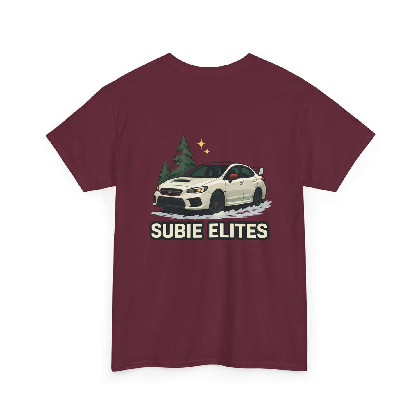 Subie Elites T-Shirt —WRX/STI  Car Club Graphic Tee featuring a Subaru design with trees.