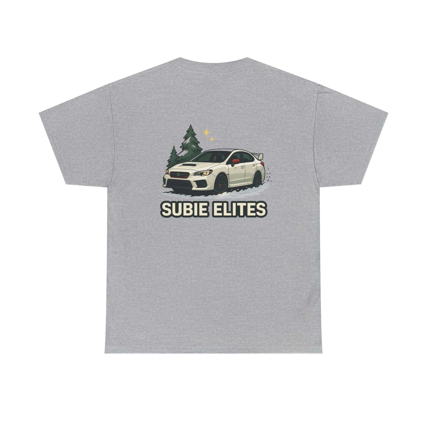 Subie Elites T-Shirt —WRX/STI  Car Club Graphic Tee with lowered Subaru design on the back.
