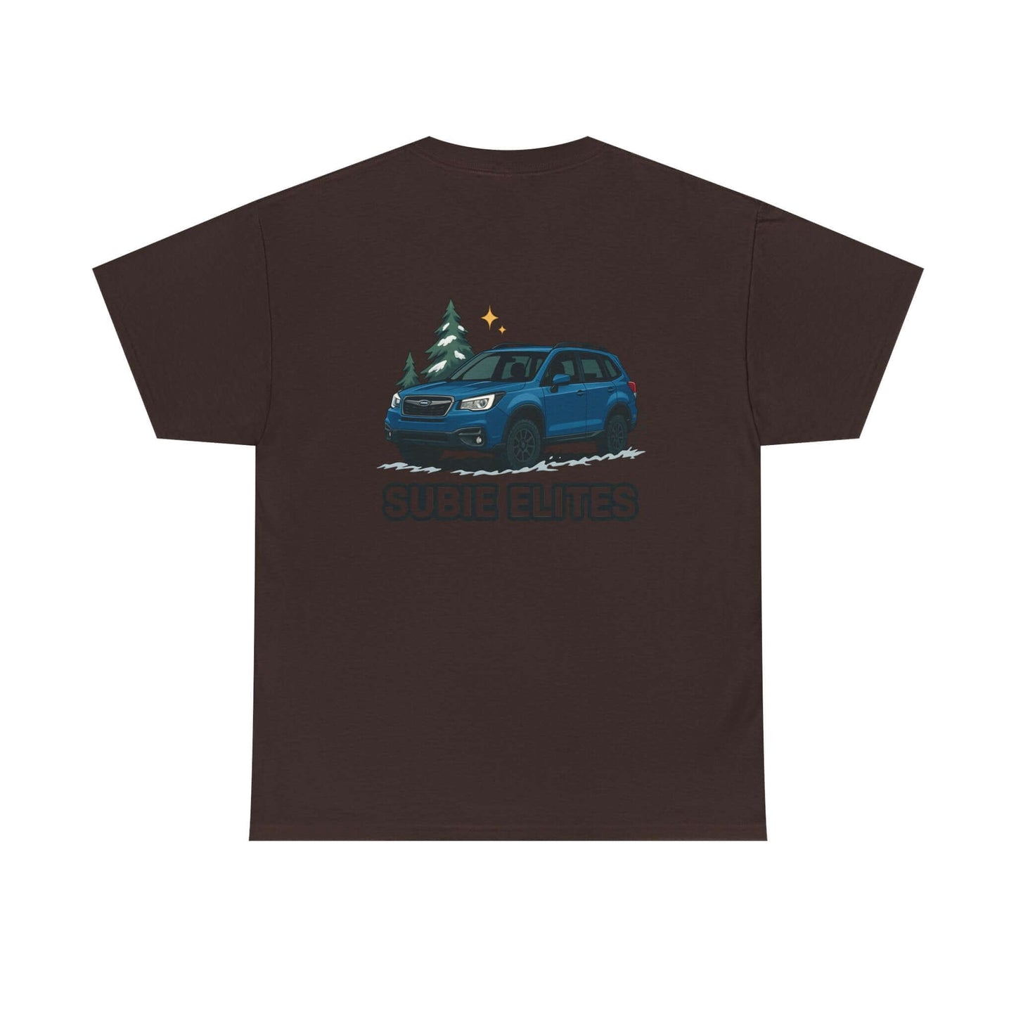 Subie Elites Tee — Blue Forester Graphic T-Shirt (Holiday/Outdoors)