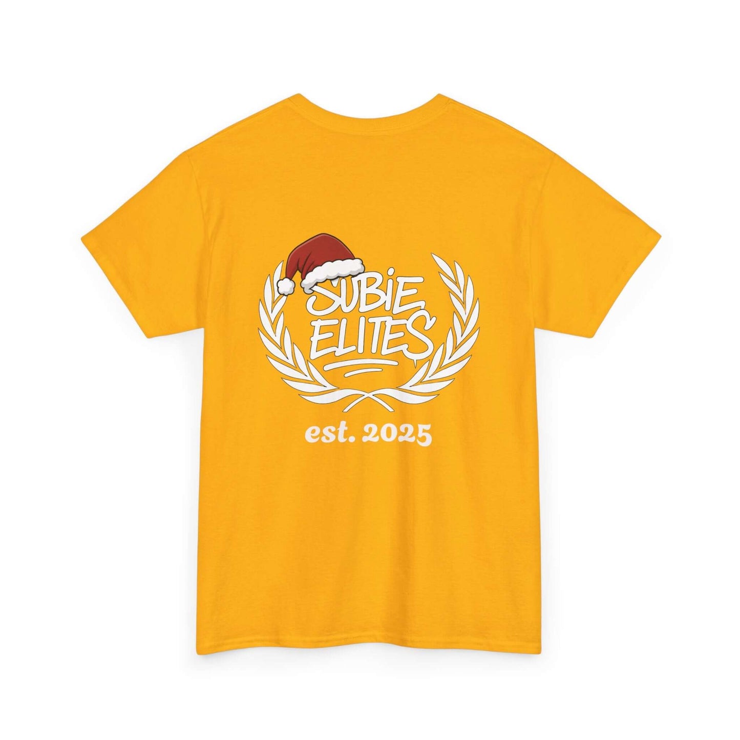 Subie Elites Tee — Holiday Santa Hat Graphic Car Club Shirt (est. 2025)