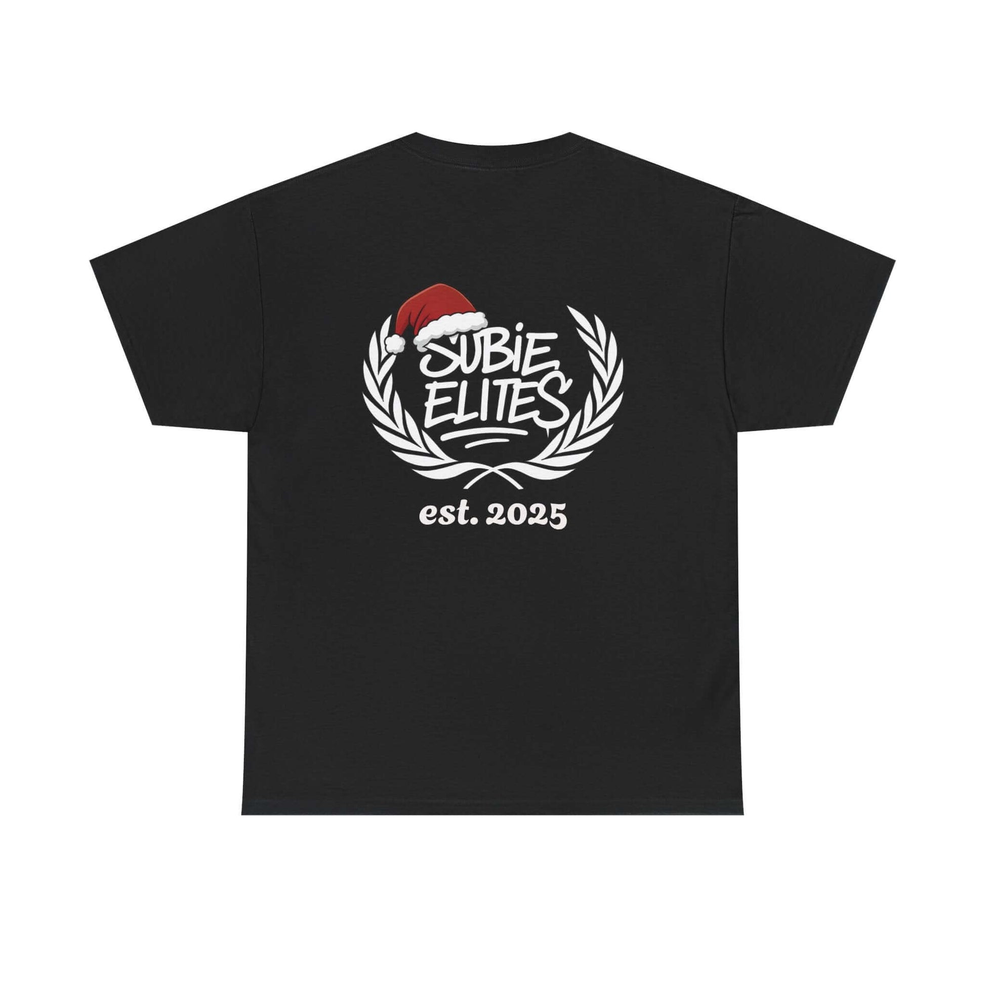 Subie Elites Tee — Holiday Santa Hat Graphic Car Club Shirt (est. 2025)