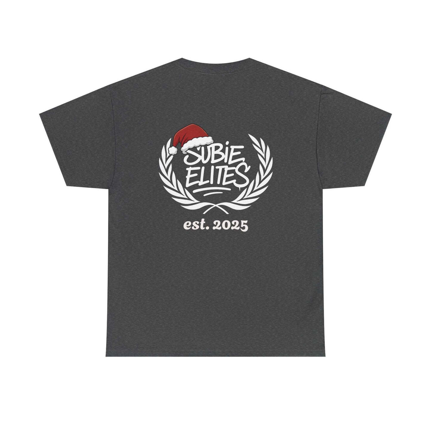Subie Elites Tee — Holiday Santa Hat Graphic Car Club Shirt (est. 2025)