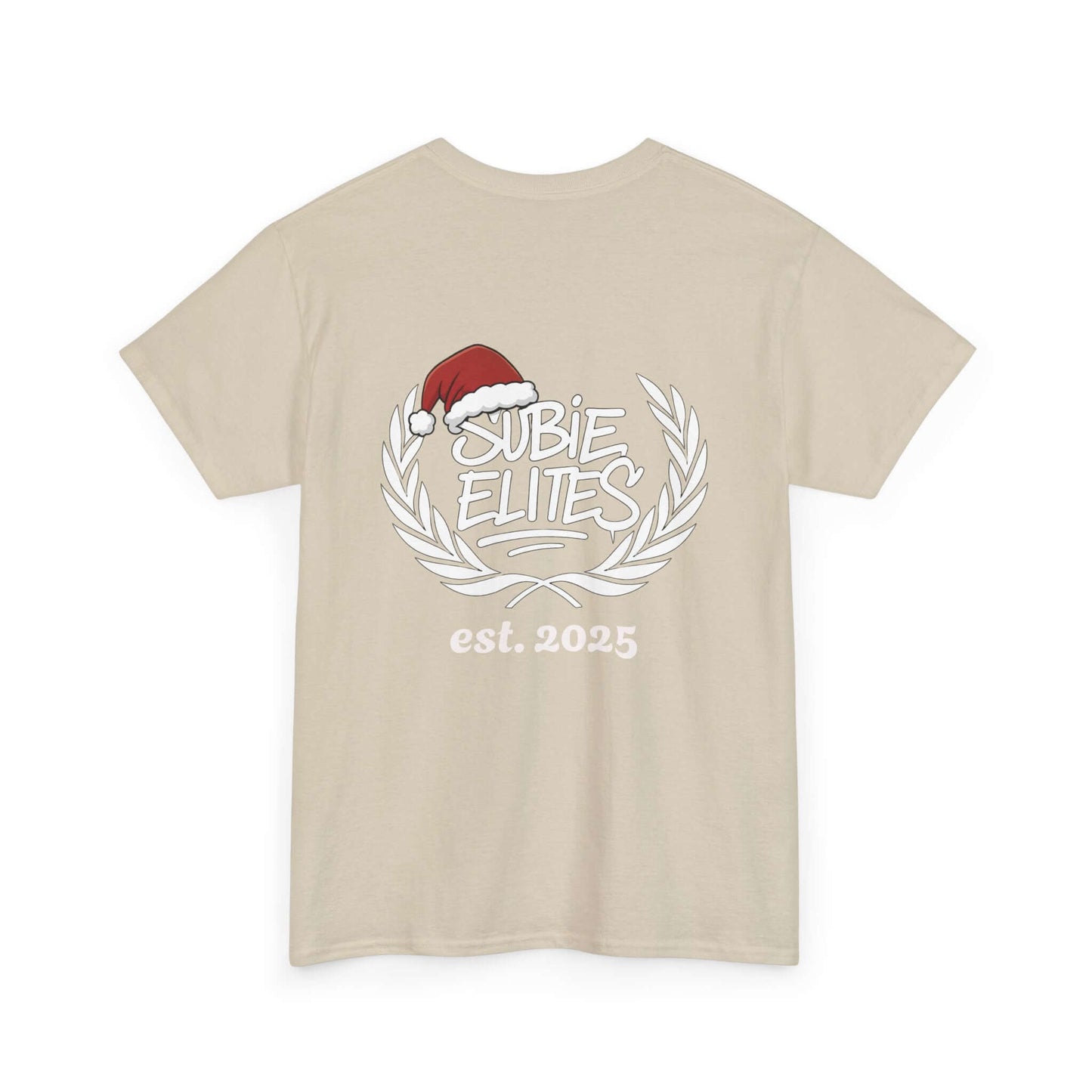 Subie Elites Tee — Holiday Santa Hat Graphic Car Club Shirt (est. 2025)
