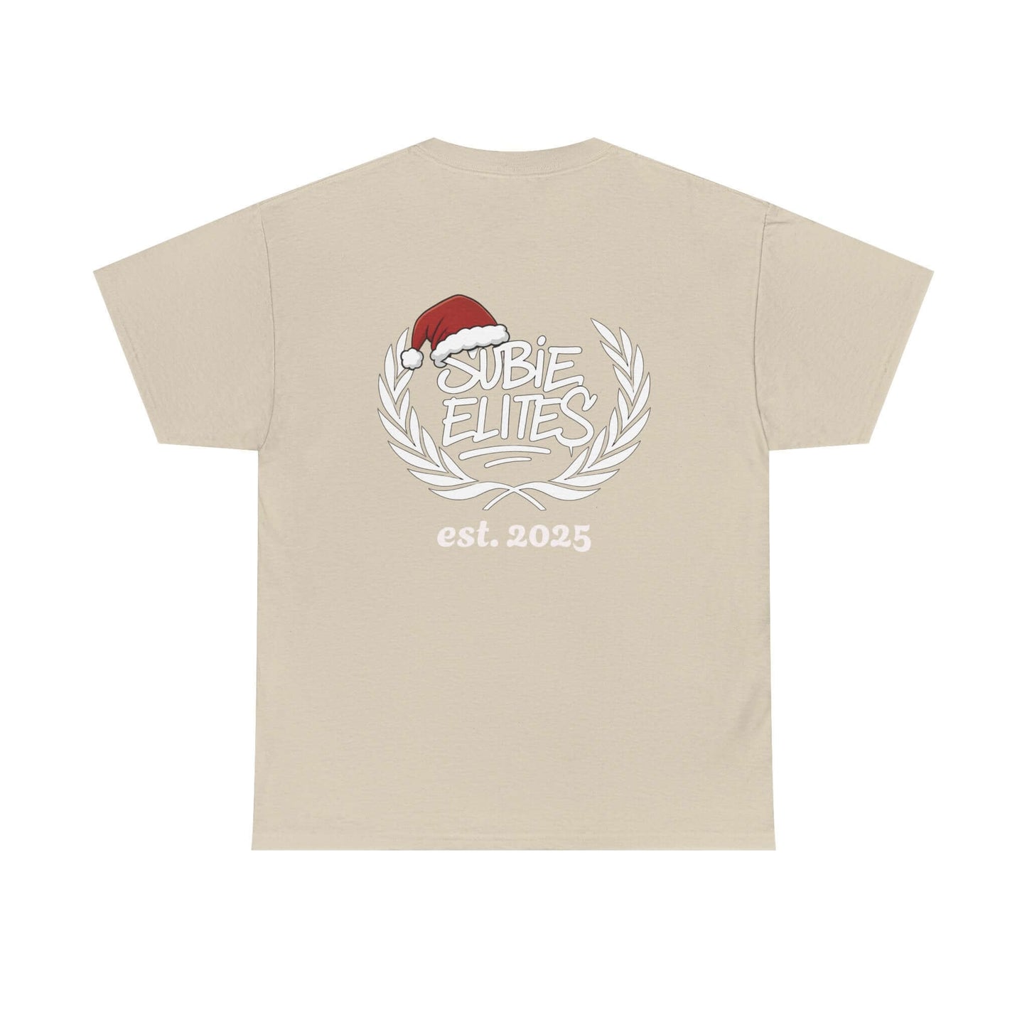 Subie Elites Tee — Holiday Santa Hat Graphic Car Club Shirt (est. 2025)