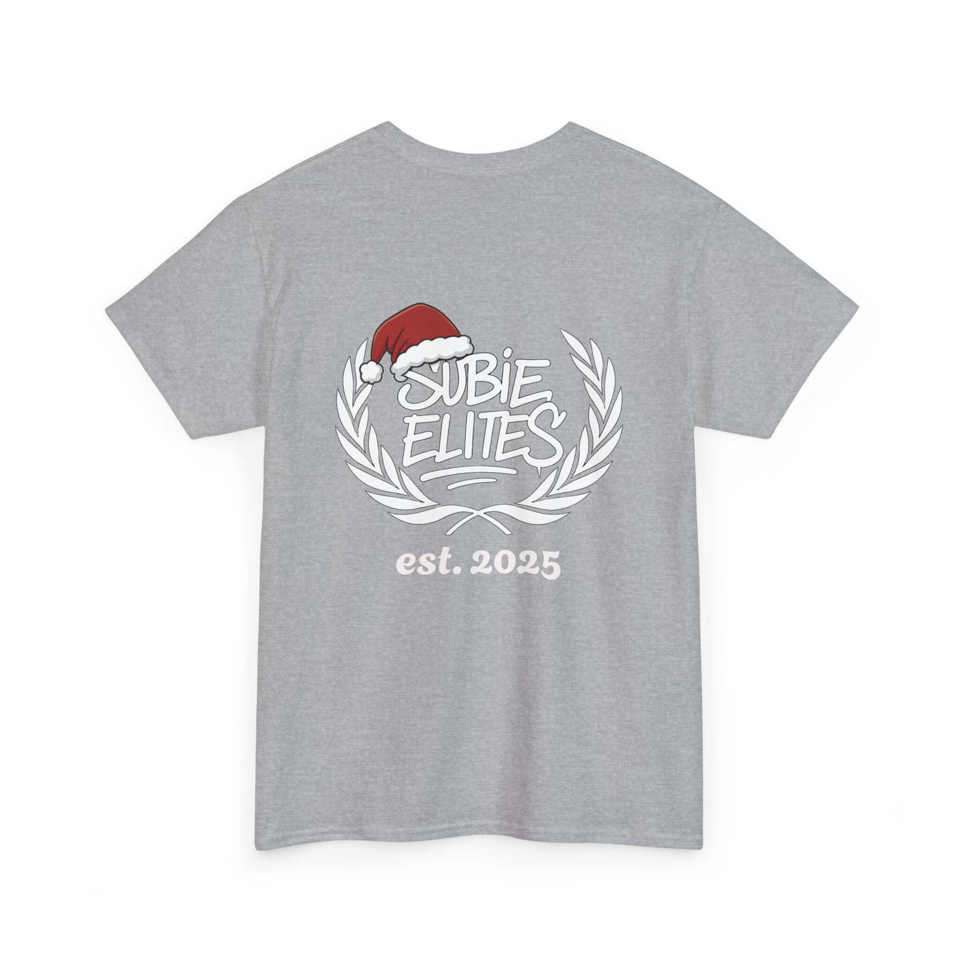 Subie Elites Tee — Holiday Santa Hat Graphic Car Club Shirt (est. 2025)