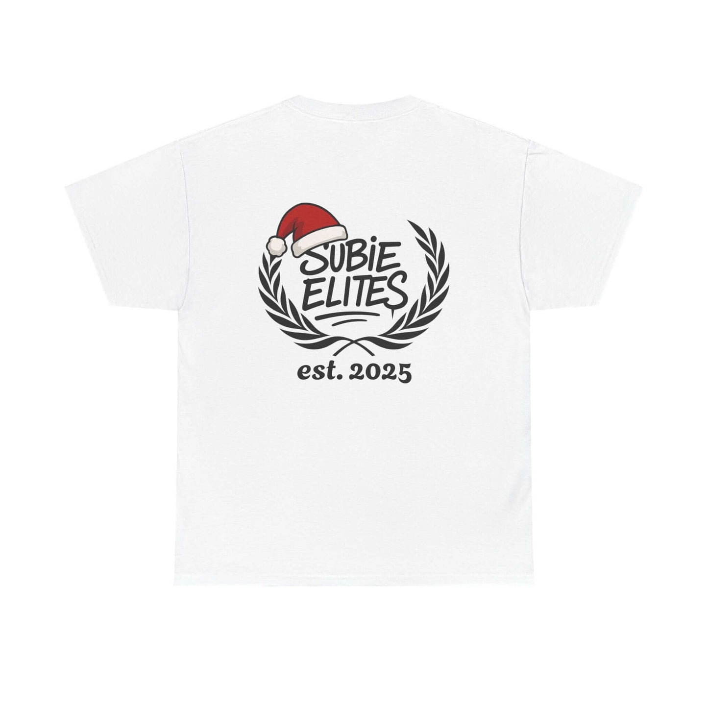 Subie Elites Tee — Holiday Santa Hat Graphic Car Club Shirt (est. 2025)