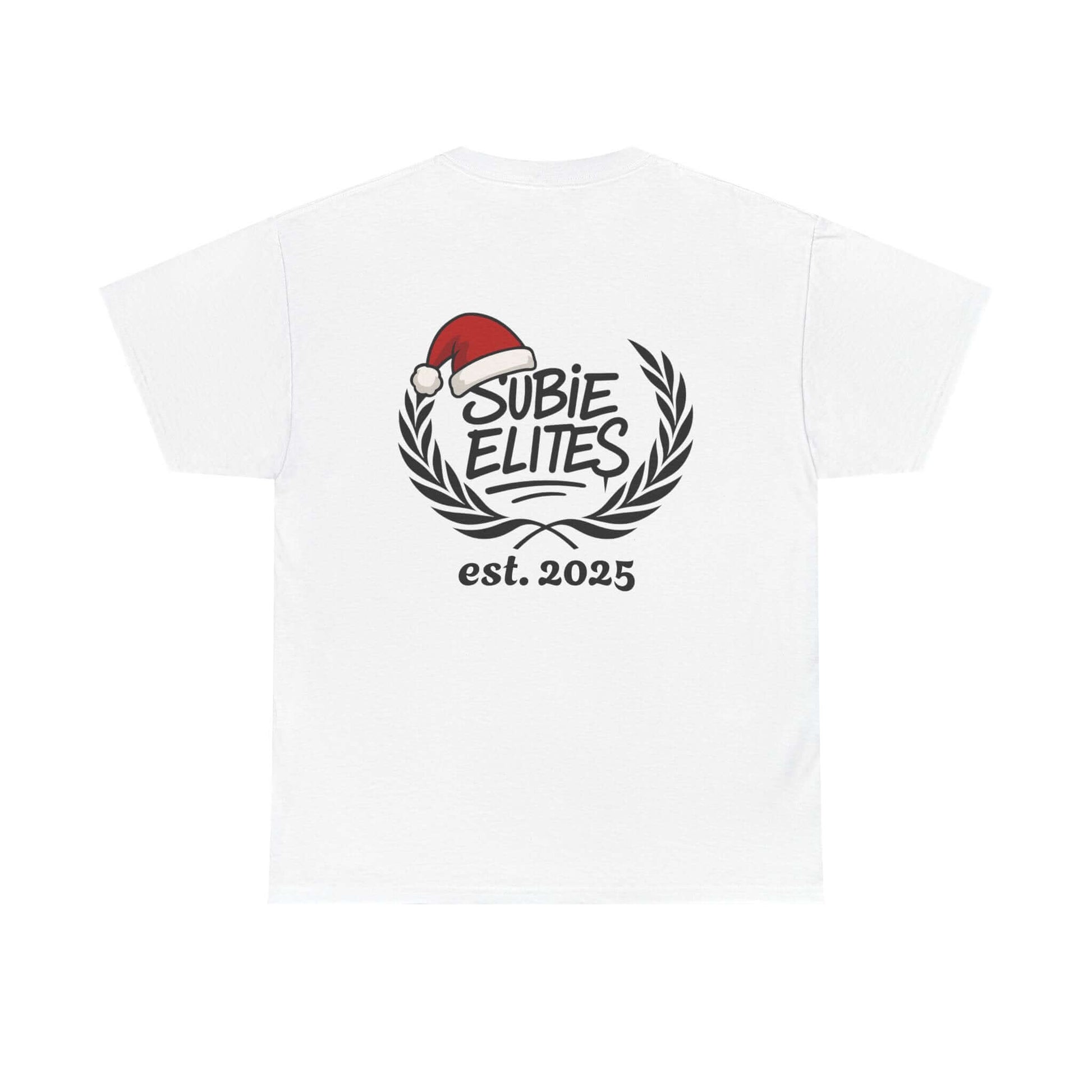 Subie Elites Tee — Holiday Santa Hat Graphic Car Club Shirt (est. 2025)