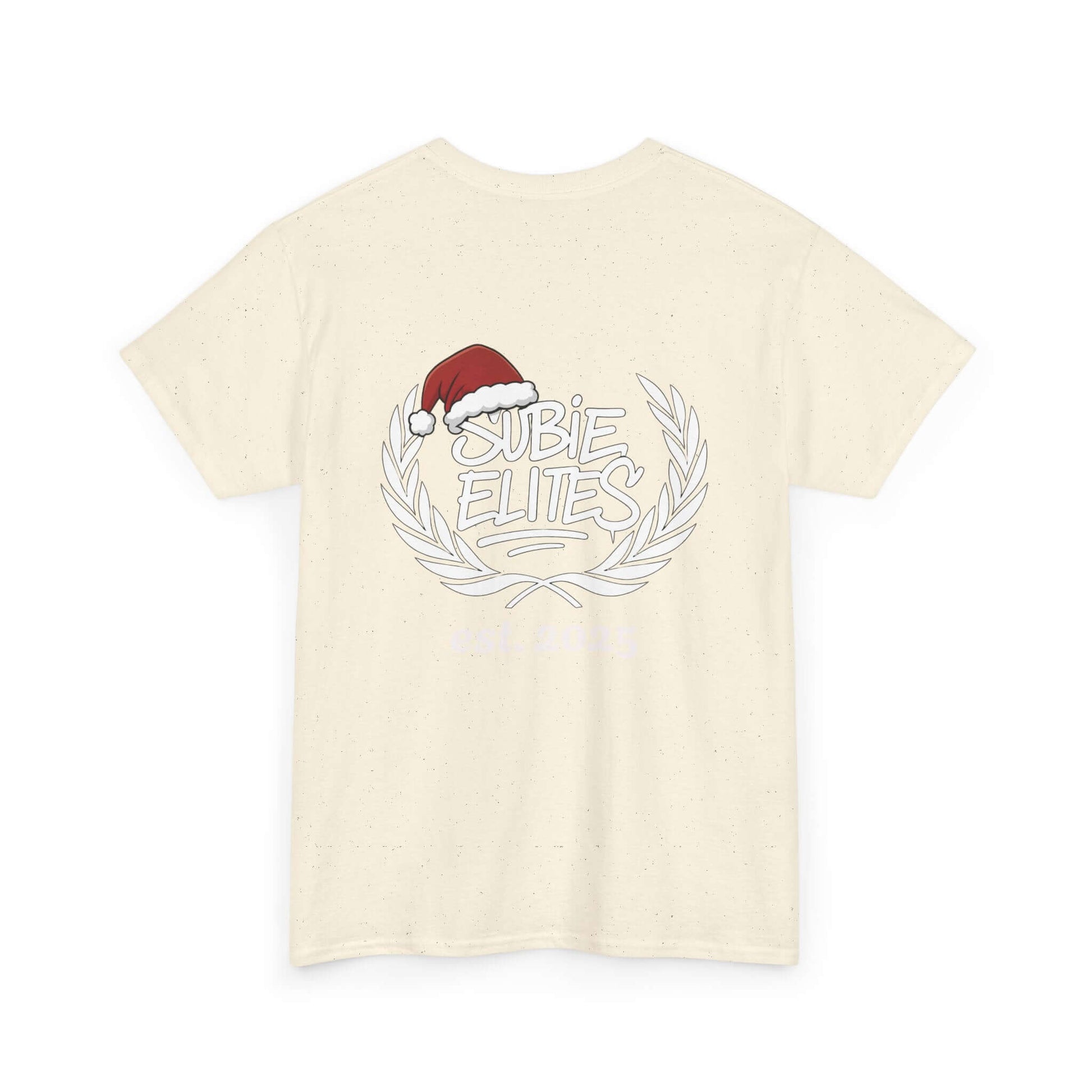 Subie Elites Tee — Holiday Santa Hat Graphic Car Club Shirt (est. 2025)
