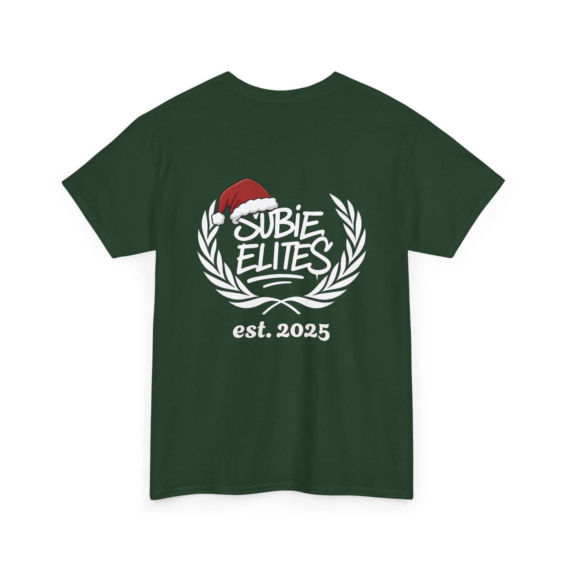 Subie Elites Tee — Holiday Santa Hat Graphic Car Club Shirt (est. 2025)