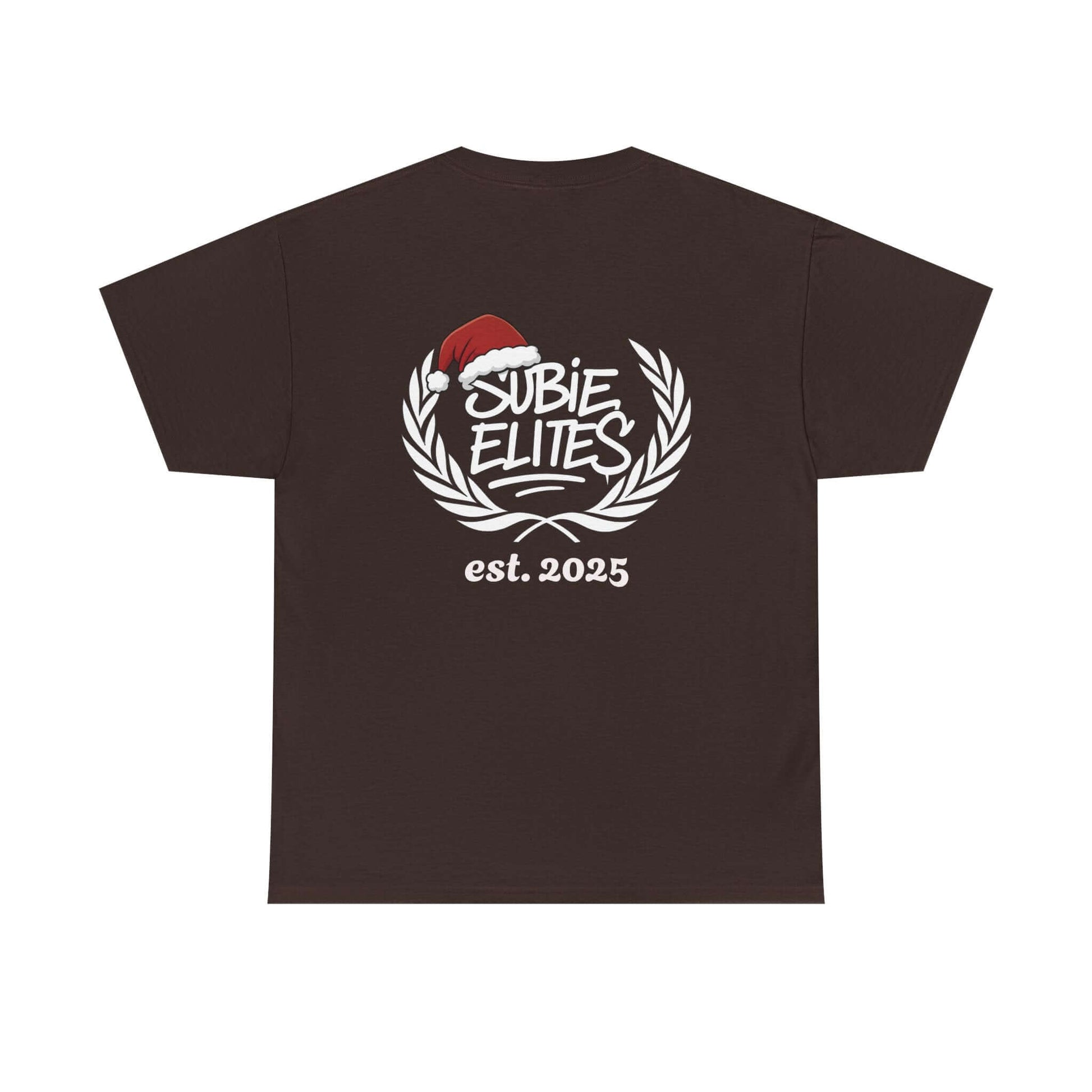Subie Elites Tee — Holiday Santa Hat Graphic Car Club Shirt (est. 2025)