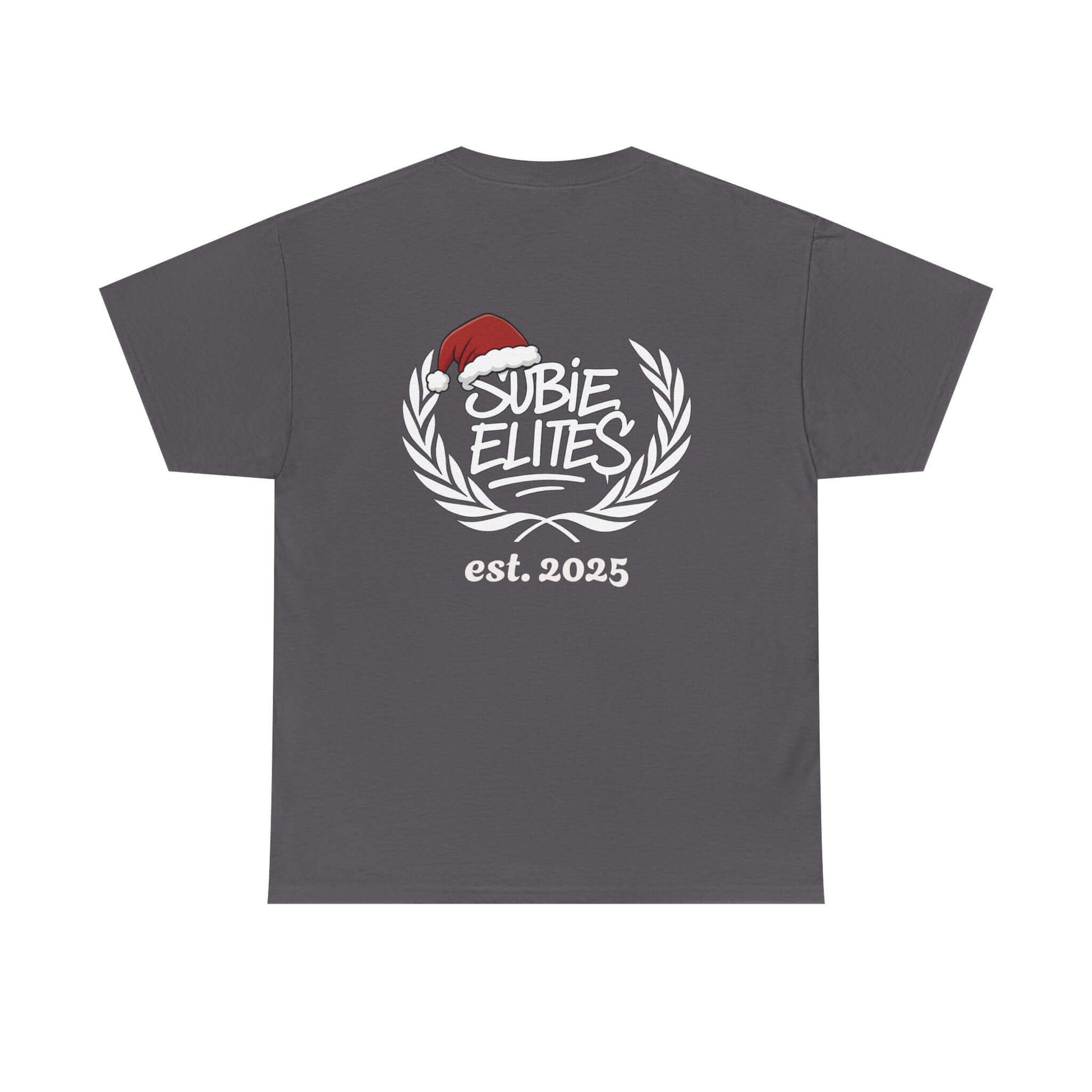Subie Elites Tee — Holiday Santa Hat Graphic Car Club Shirt (est. 2025)