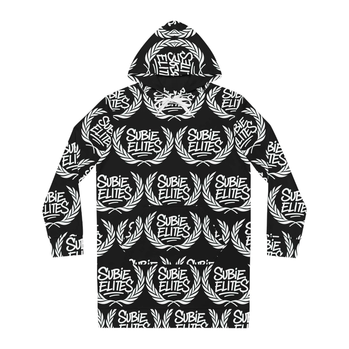 Subie Elites Hoodie Dress — All-Over Print Racing Crew Pullover