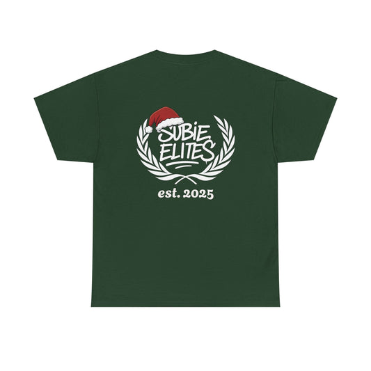 Subie Elites Tee — Holiday Santa Hat Graphic Car Club Shirt (est. 2025)