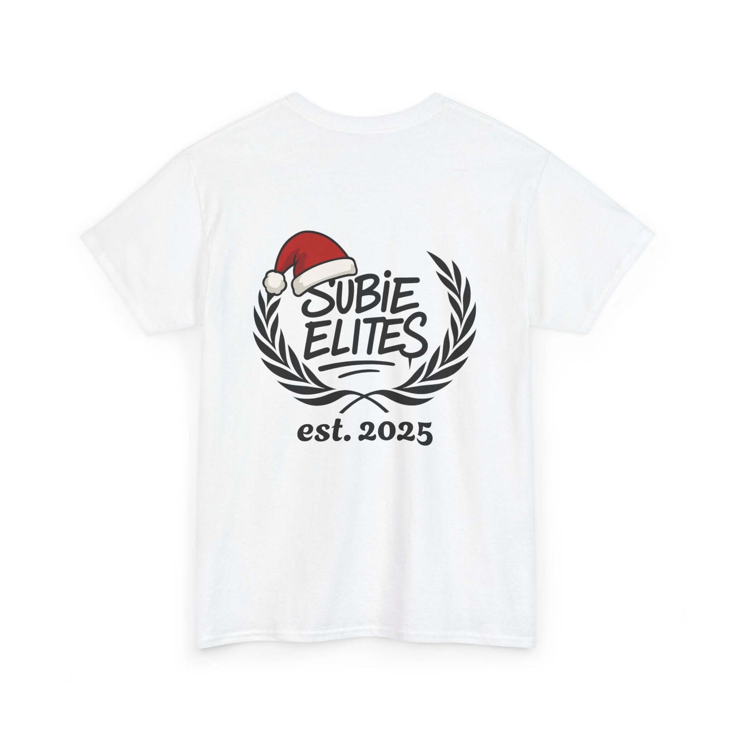 Subie Elites Tee — Holiday Santa Hat Graphic Car Club Shirt (est. 2025)