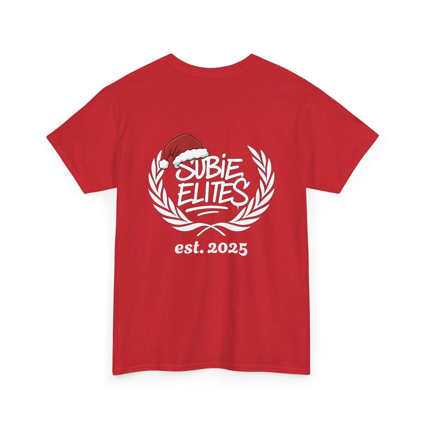 Subie Elites Tee — Holiday Santa Hat Graphic Car Club Shirt (est. 2025)