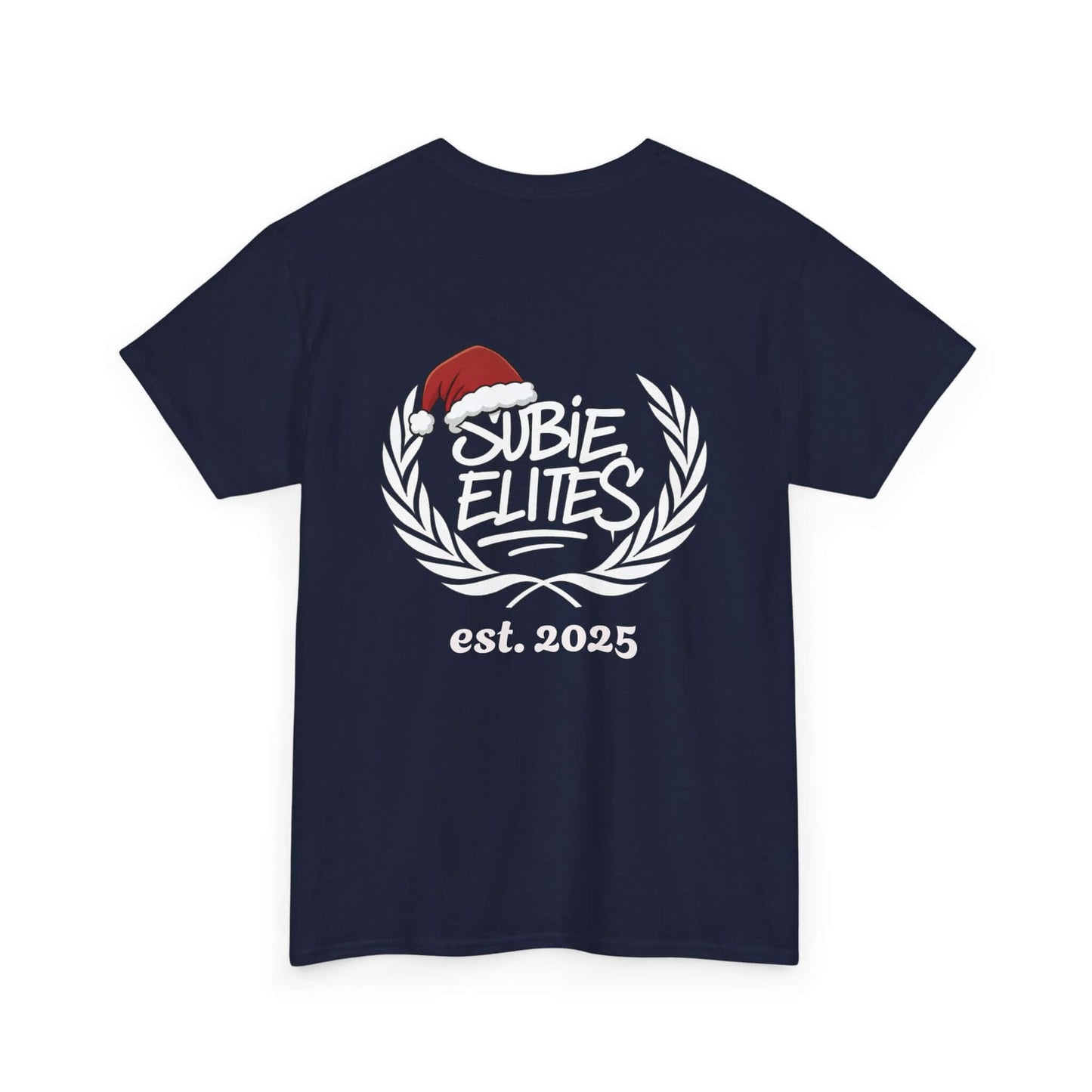 Subie Elites Tee — Holiday Santa Hat Graphic Car Club Shirt (est. 2025)